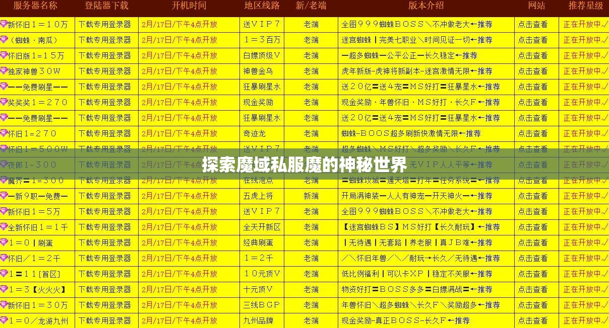 探索魔域私服魔的神秘世界